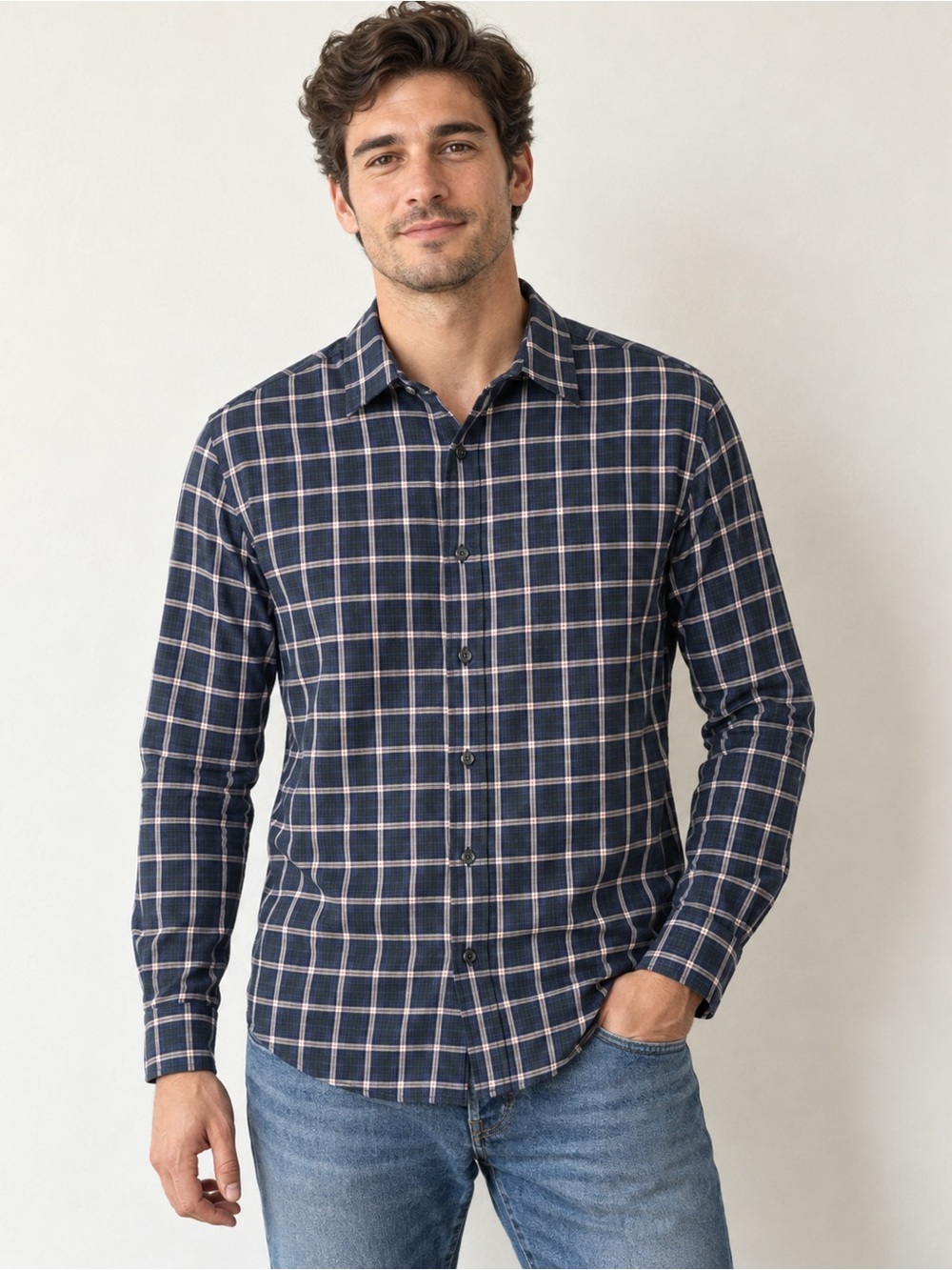 Banana Republic Men’s Camden Fit Plaid Button-Up Shirt Medium Custom 078